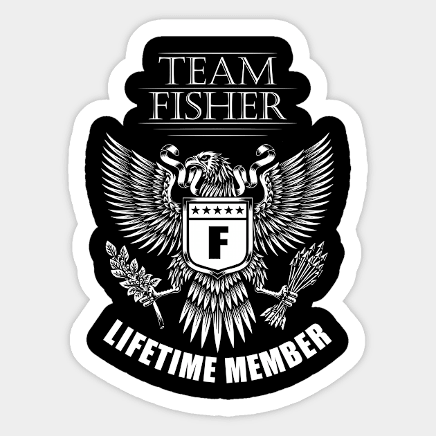 Fisher Name Team Shirt Fisher Lifetime Member Sticker by Luxury Olive Digital